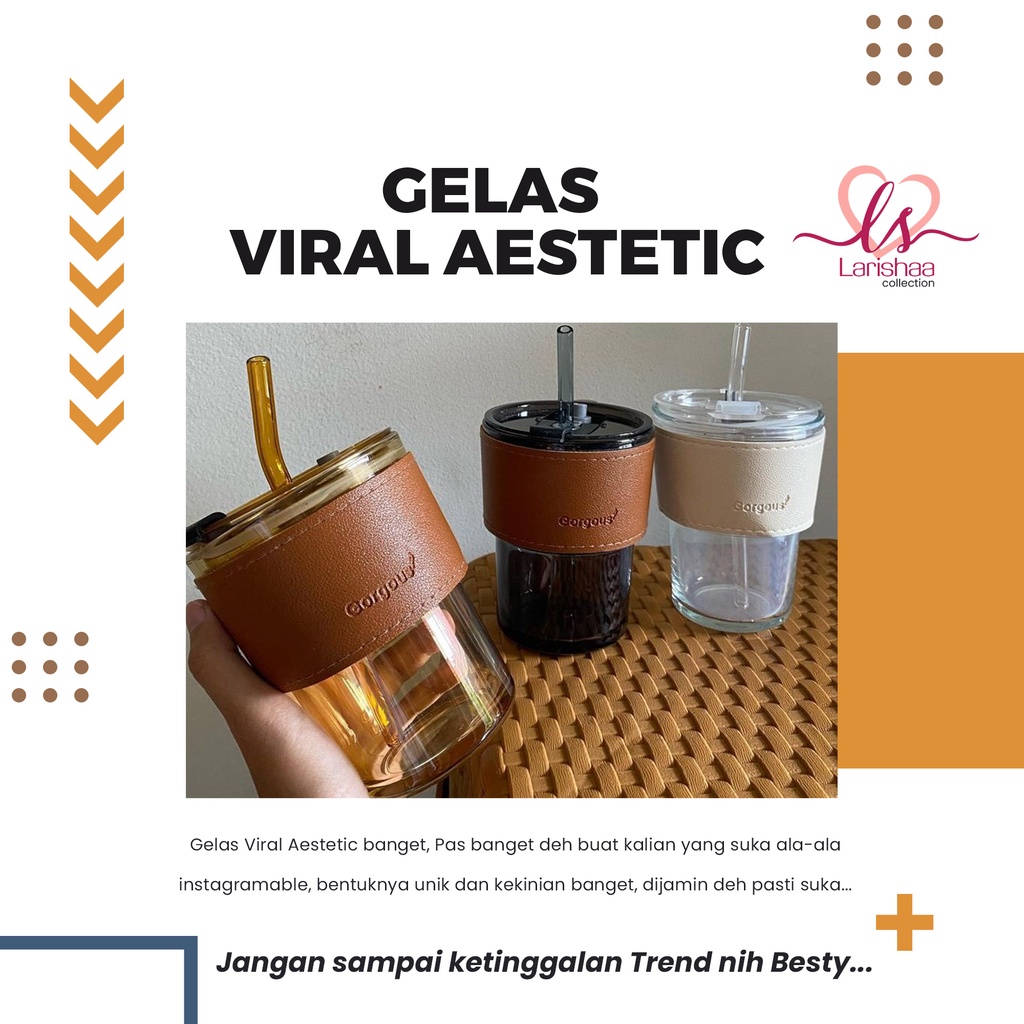 Jual Gelas Kekinian Gelas Tumbler Aesthetic Gelas Minum Kaca Simple