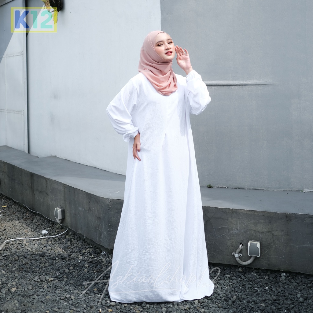 Jual BISA COD BASIC ABAYA TURKI WELL ABAYA CRINKLE LENGAN KARET