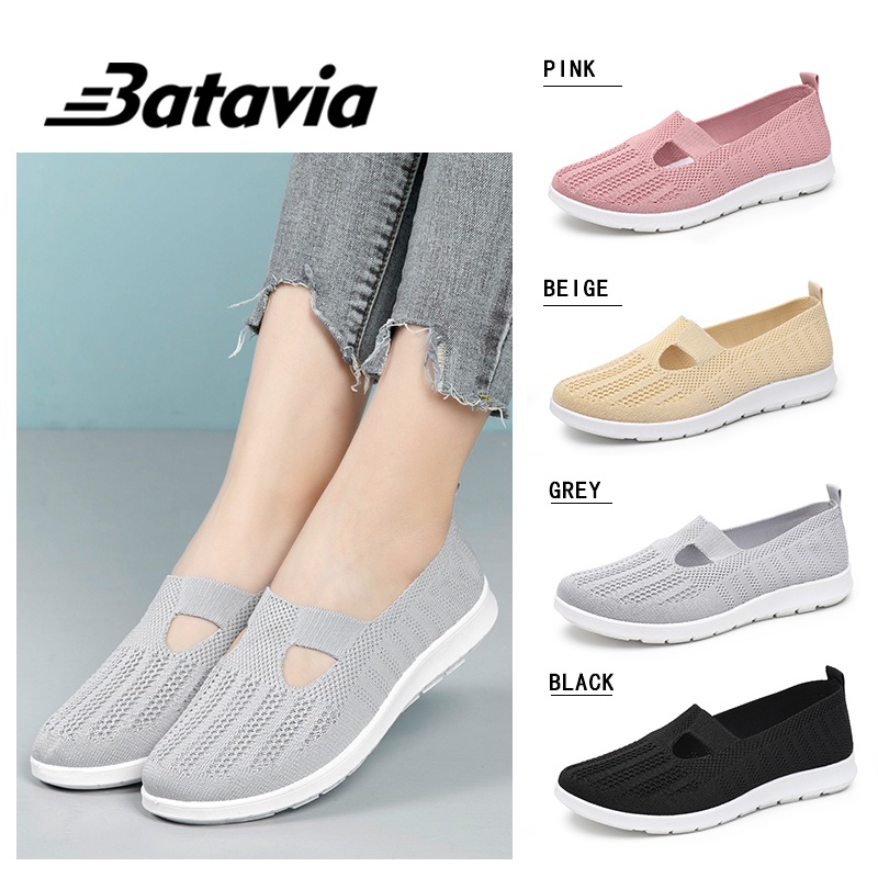 Jual Batavia Baru Sepatu Rajut Flat Terbang Tenunan Sepatu Wanita