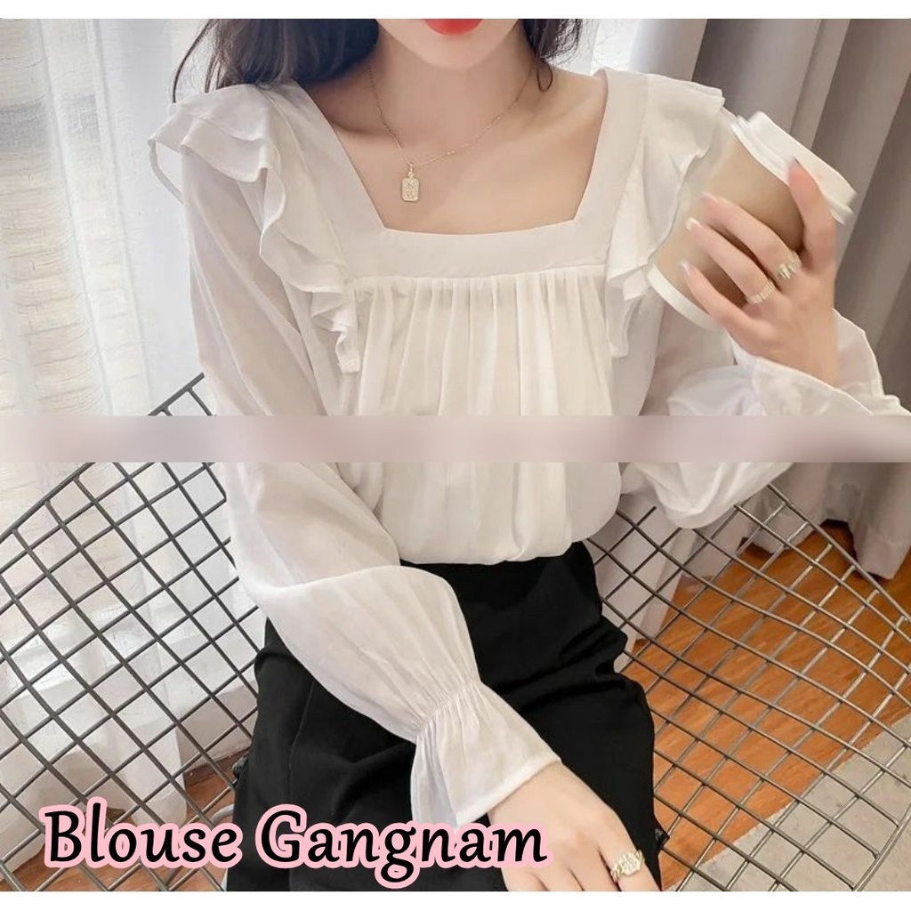 Jual Kalantha Fashion Blouse Eunsoo Atasan Wanita Terbaru Blus Cantik