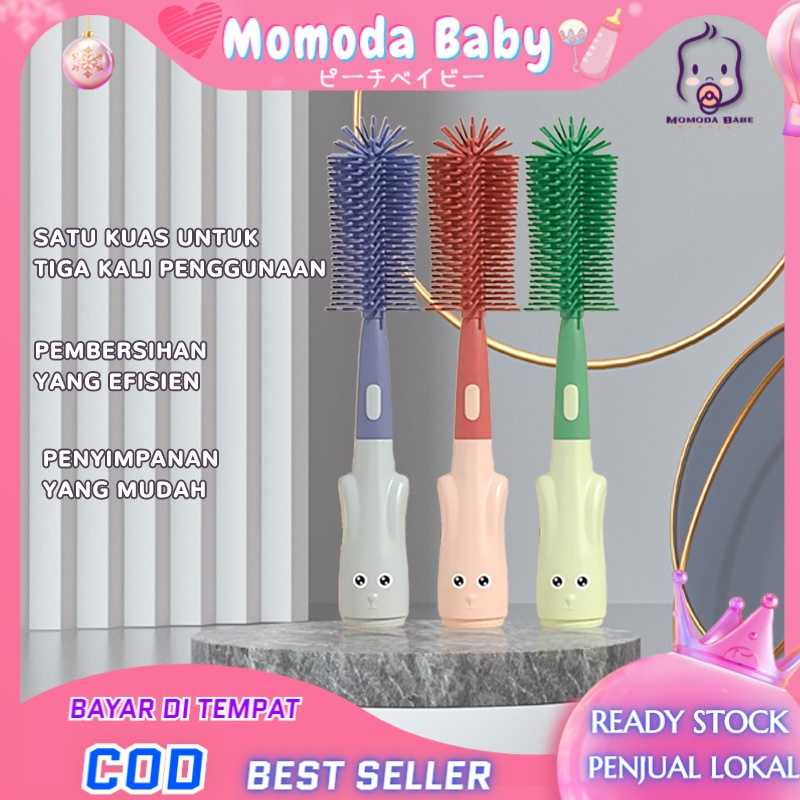 Jual MOMODA Sikat Botol Susu Bayi Sikat Botol Dot 3in1 Bayi Silikon