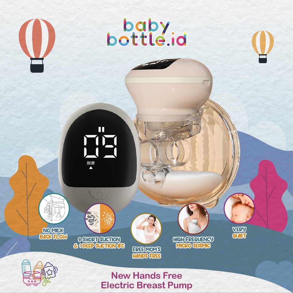 Jual NEW HANDS FREE ELECTRIC BREAST SINGLE PUMP PORTABLE 3D CUPS