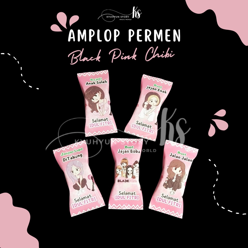 Jual Amplop Lebaran Kpop Black Pink Chibi Lucu Amplop Permen Viral