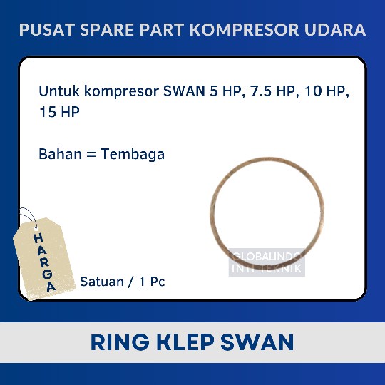 Jual Paking Ring Tembaga Klep Kompresor Angin Swan Hp Hp Hp