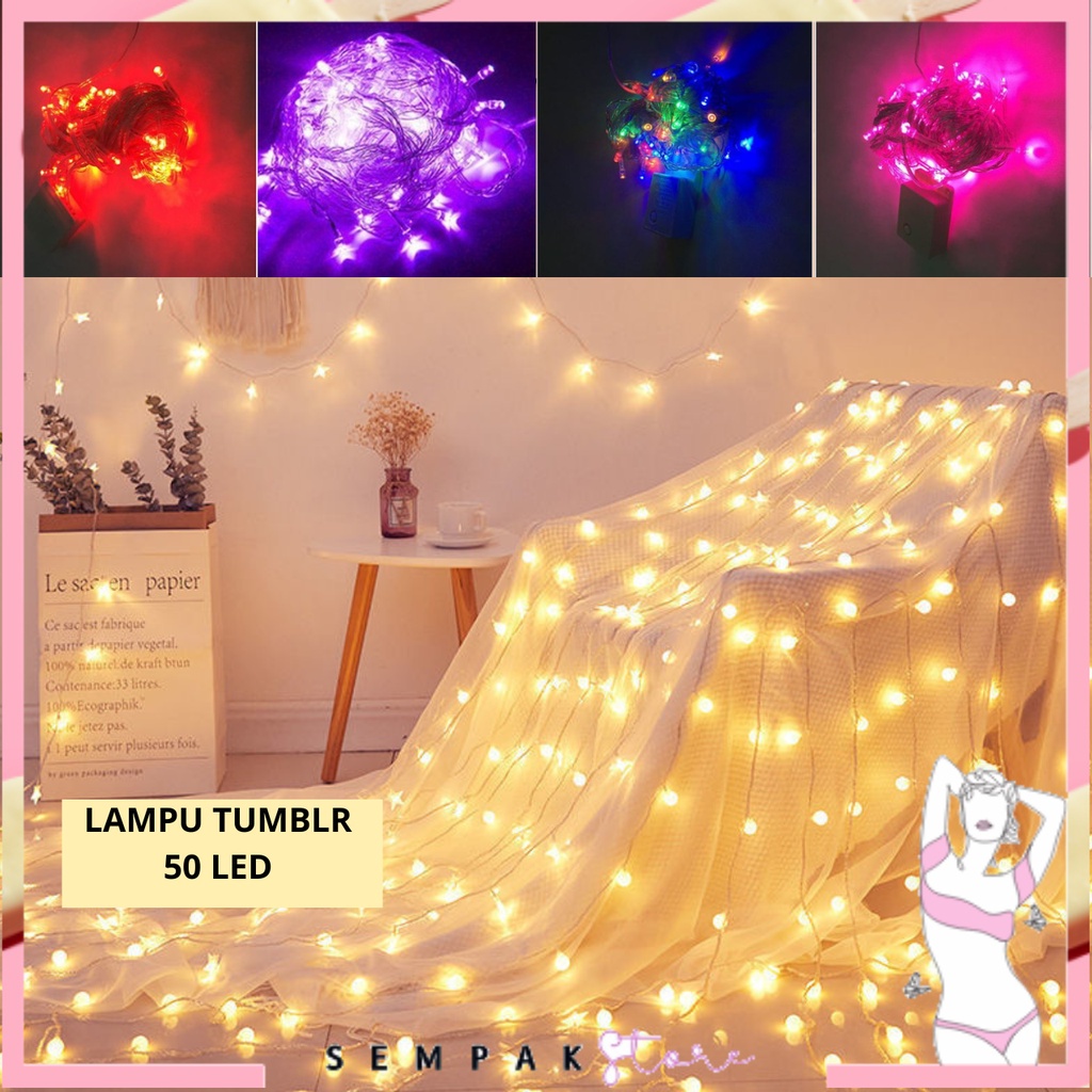 Jual SS Lampu Tumbler Lampu Hias Natal Lampu Tumblr 10 Meter 50 Led