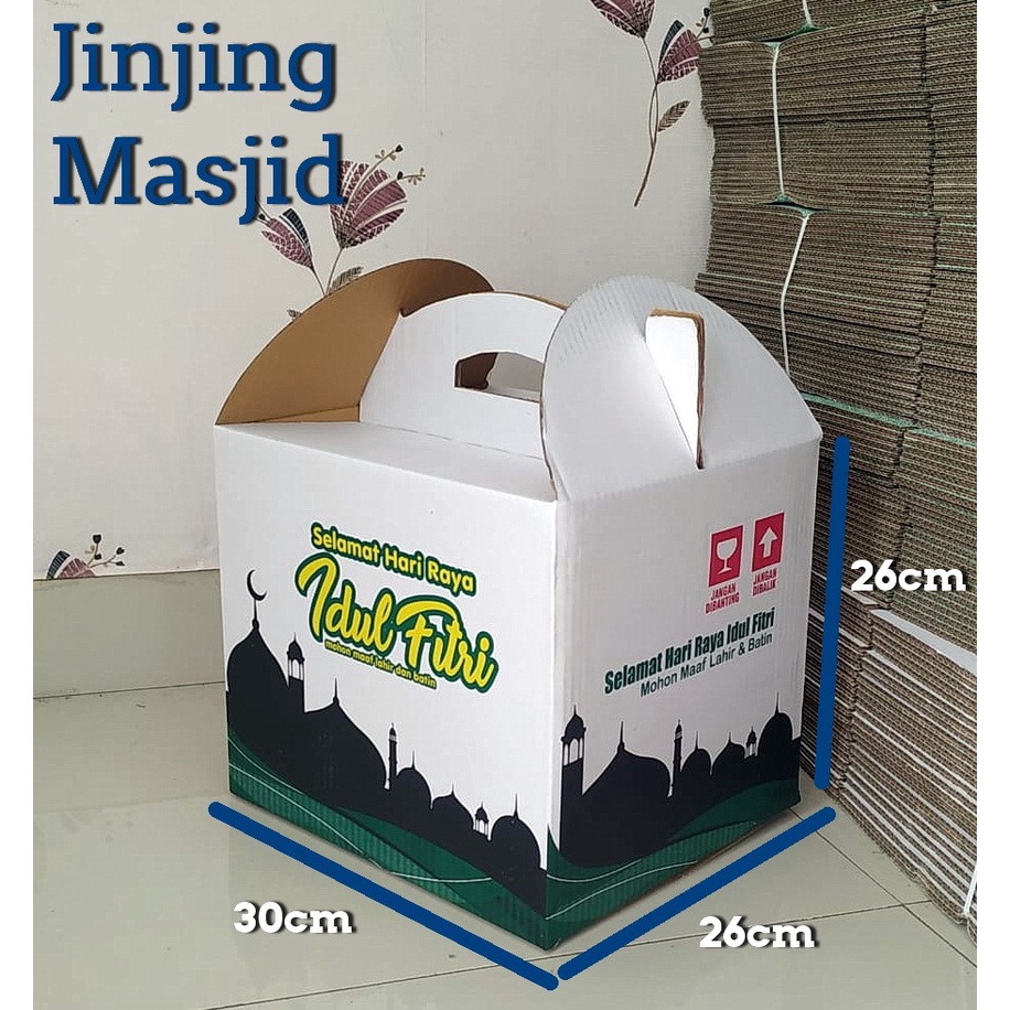 Jual Box Kardus Idul Fitri Parcel Lebaran Jinjing Putih Masjid X X