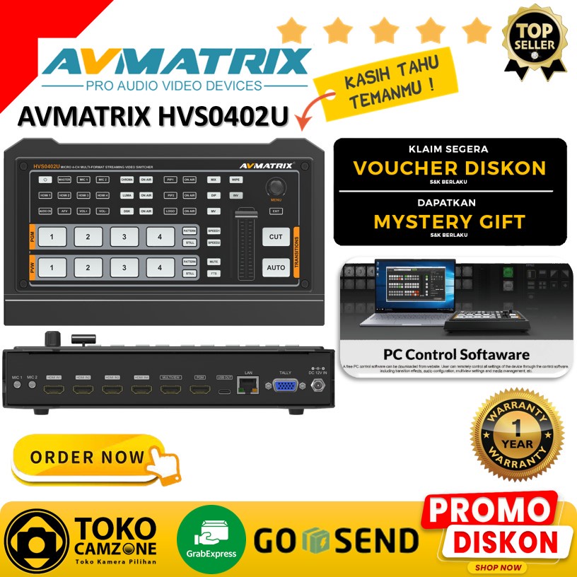 Jual AVMATRIX HVS0402U 4 Channel Live Streaming Video Switcher Shopee