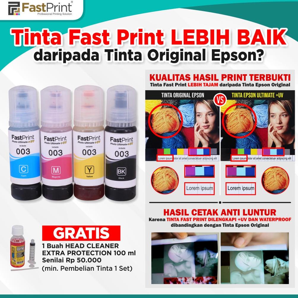 Jual PROMO FAST PRINT TINTA 003 PHOTO ULTIMATE PLUS UV EPSON L3110