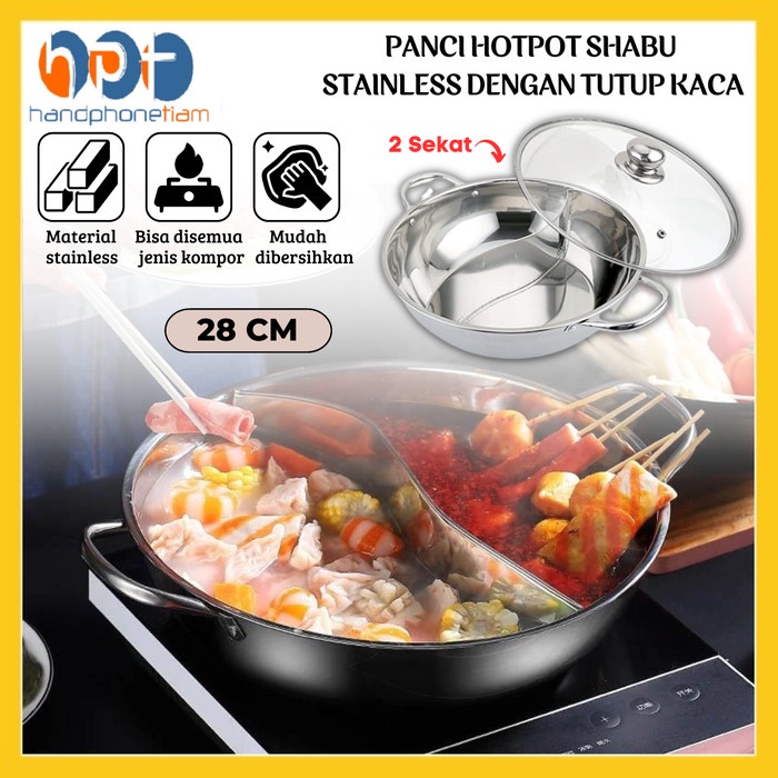 Jual Panci Hotpot Shabu Sekat Stainless Cm Mangkok Steamboat Suki