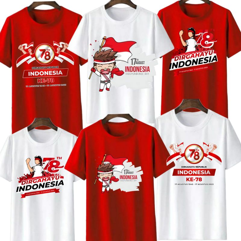 Jual Kaos Dewasa Unisex Agustus Baju Dewasa Kemerdekaan Indonesia