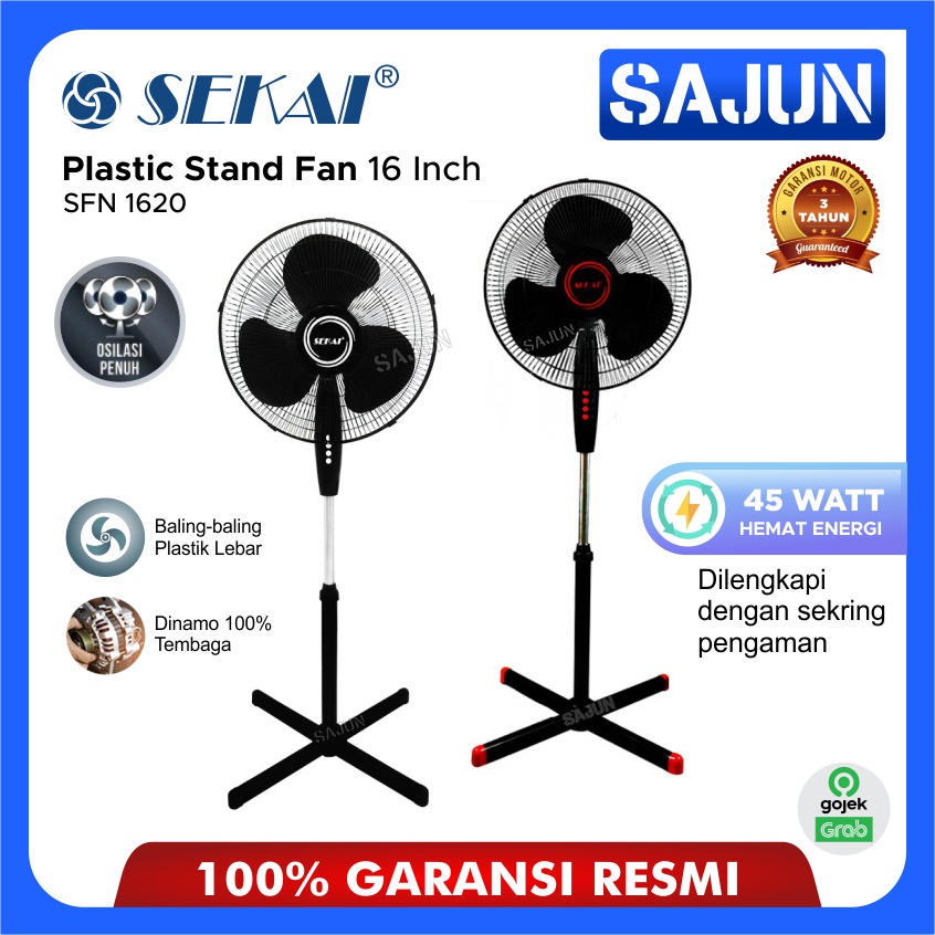 Jual SEKAI Stand Fan 16 Inch SFN1620 Kipas Angin Tumpu SFN 1620