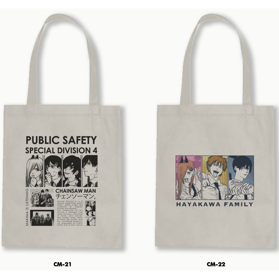 Jual Madr Tote Bag Blacu Chainsaw Man Anime Manga H