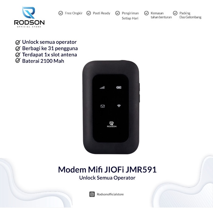 Jual Modem Mifi JIOFi JMR591 4G LTE Unlock All Operator 150 Mbps