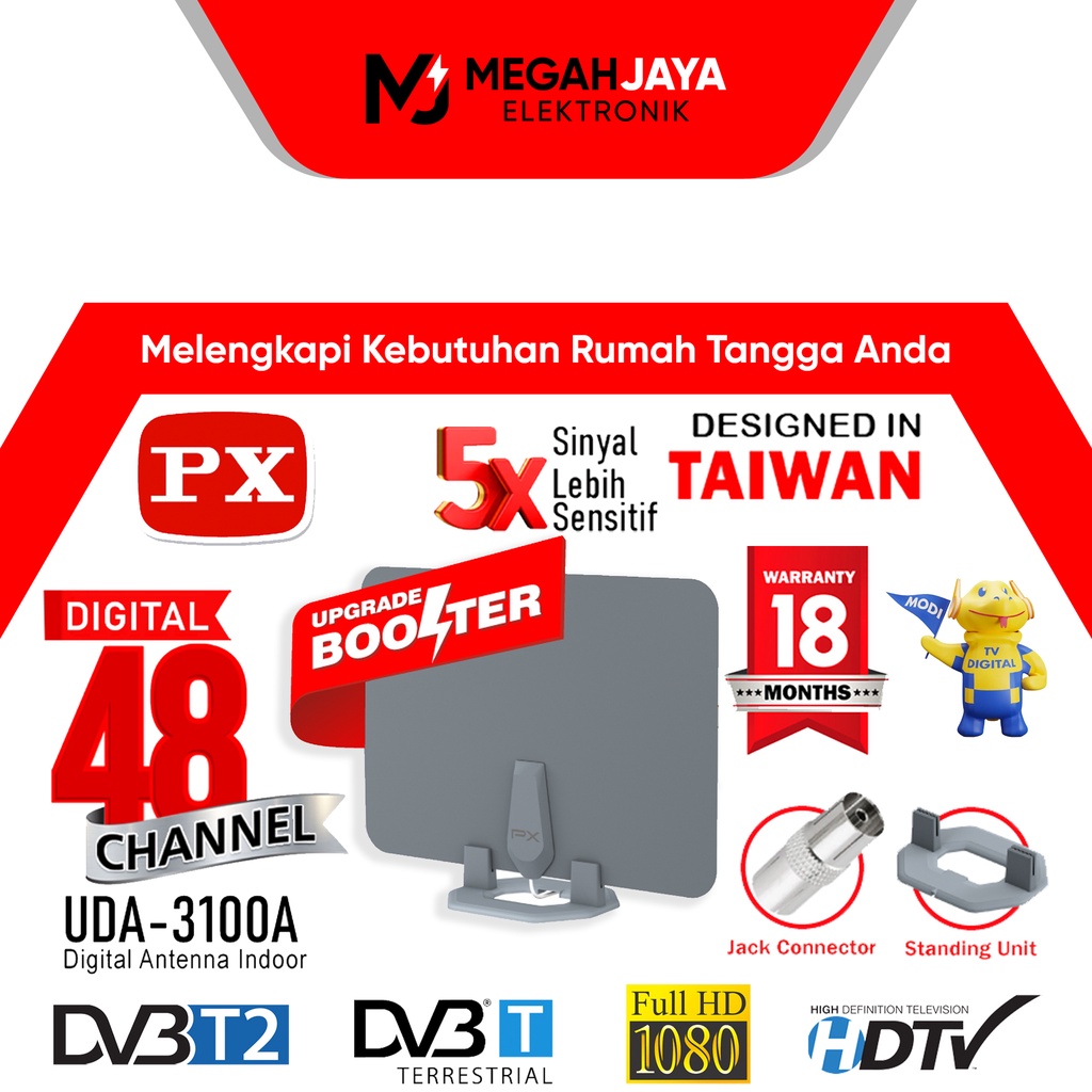 Jual PX ANTENA TV DIGITAL INDOOR OUTDOOR UDA 3000A UDA 3000A