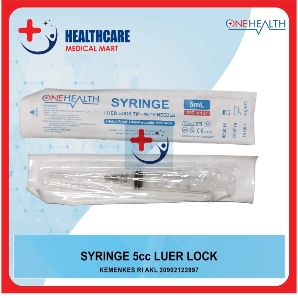 Jual Syringe Onemed Spuit Suntikan 3 Ml 5 Ml 10 Ml 20 Ml Harga Ecer