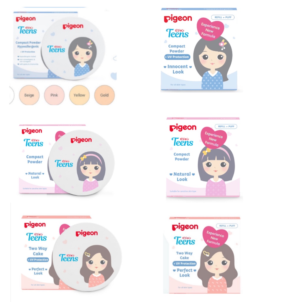 Jual Pigeon Teens Compact Powder Two Way Cake Uv Protection Refill