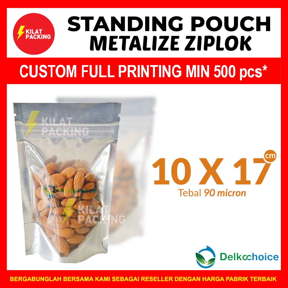 Jual STANDING POUCH ALUMUNIUM ZIP PLASTIK KLIP ALUMUNIUM DELKOCHOICE