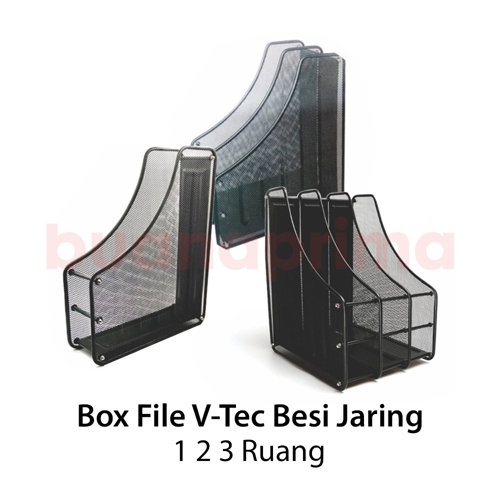 Jual Box File Besi Jaring 1 2 3 Ruang V Tec Folio Tempat Arsip Hitam