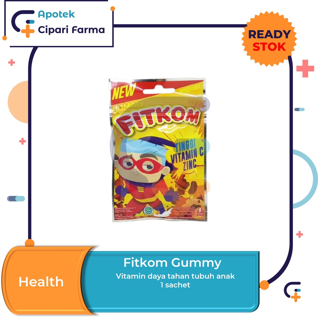 Jual Fitkom Gummy Vitamin C Zinc Fruit Veggie Suplemen Daya Tahan