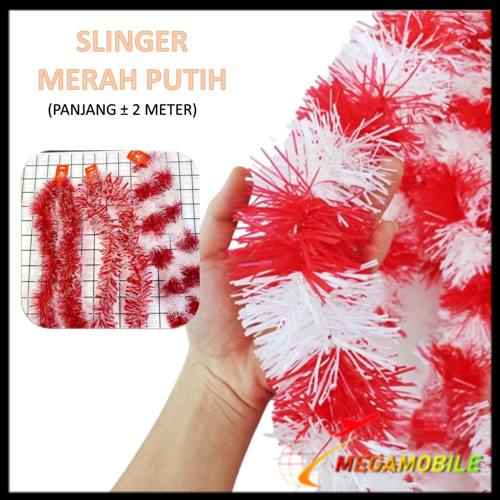 Jual Mm Slinger Tinsel Rumbai Merah Putih Meter Hiasan Aksesoris