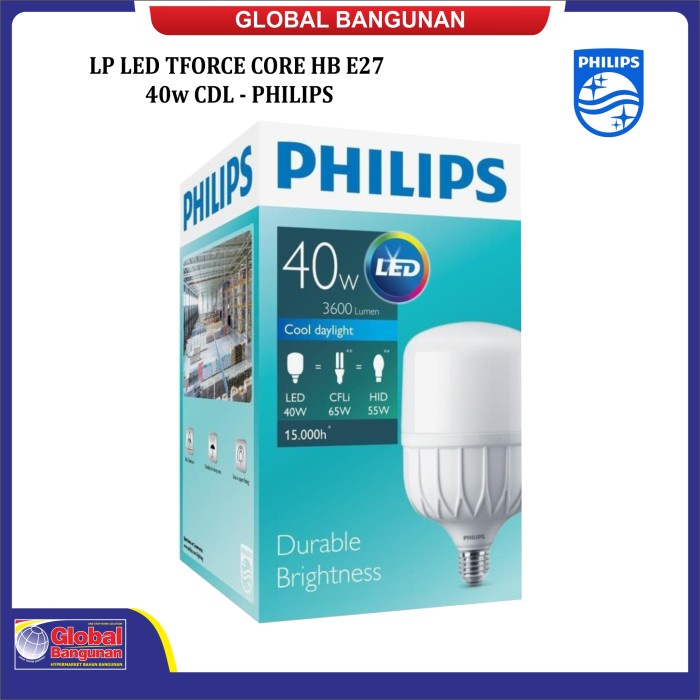 Jual LP LED TFORCE CORE HB E27 40w CDL PHILIPS Shopee Indonesia