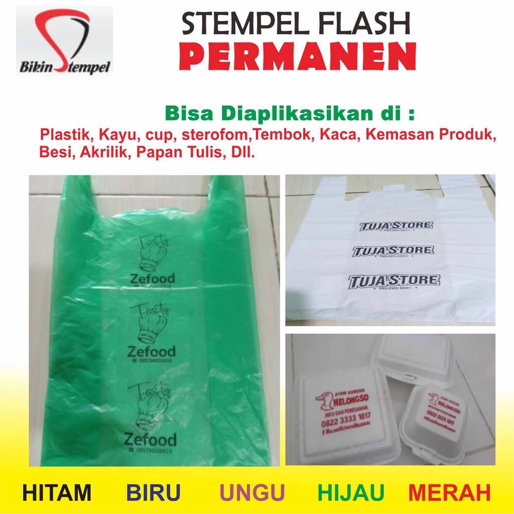 Jual STEMPEL FLASH PERMANEN CUSTOM STEMPEL PLASTIK STEMPEL STEROFOM