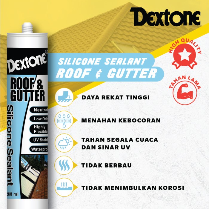 Jual Lem Kaca Dextone Silicone Sealant Roof Gutter Ml Shopee