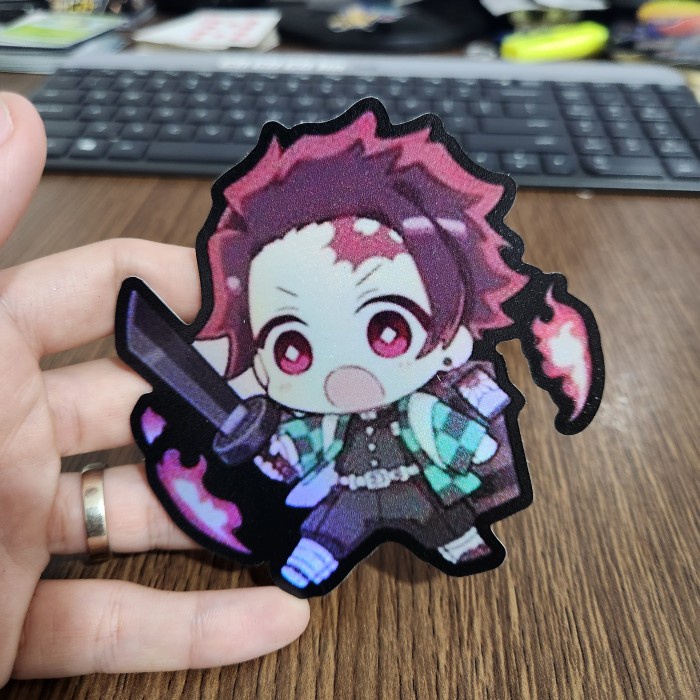 Jual Sticker Hologram Anime PSH1753 Demon Slayer Tanjiro Shopee