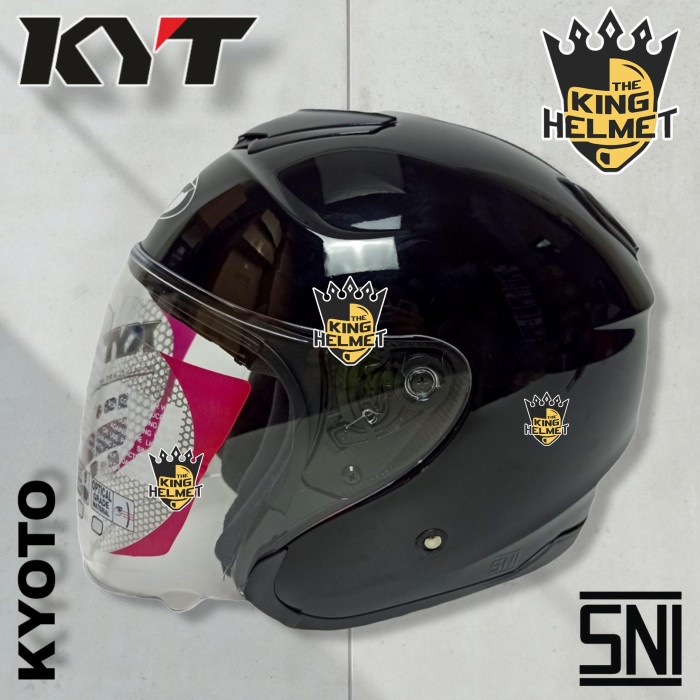 Jual Helm Kyt Kyoto Solid Black Metalic Half Face Shopee Indonesia