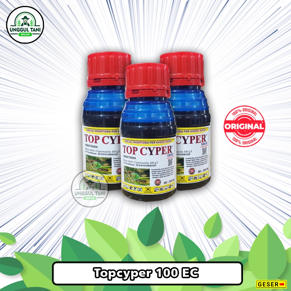 Jual INSEKTISIDA TOPCYPER 100 EC 250 ML RACUN ULAT OBATULAT PEMBASMI