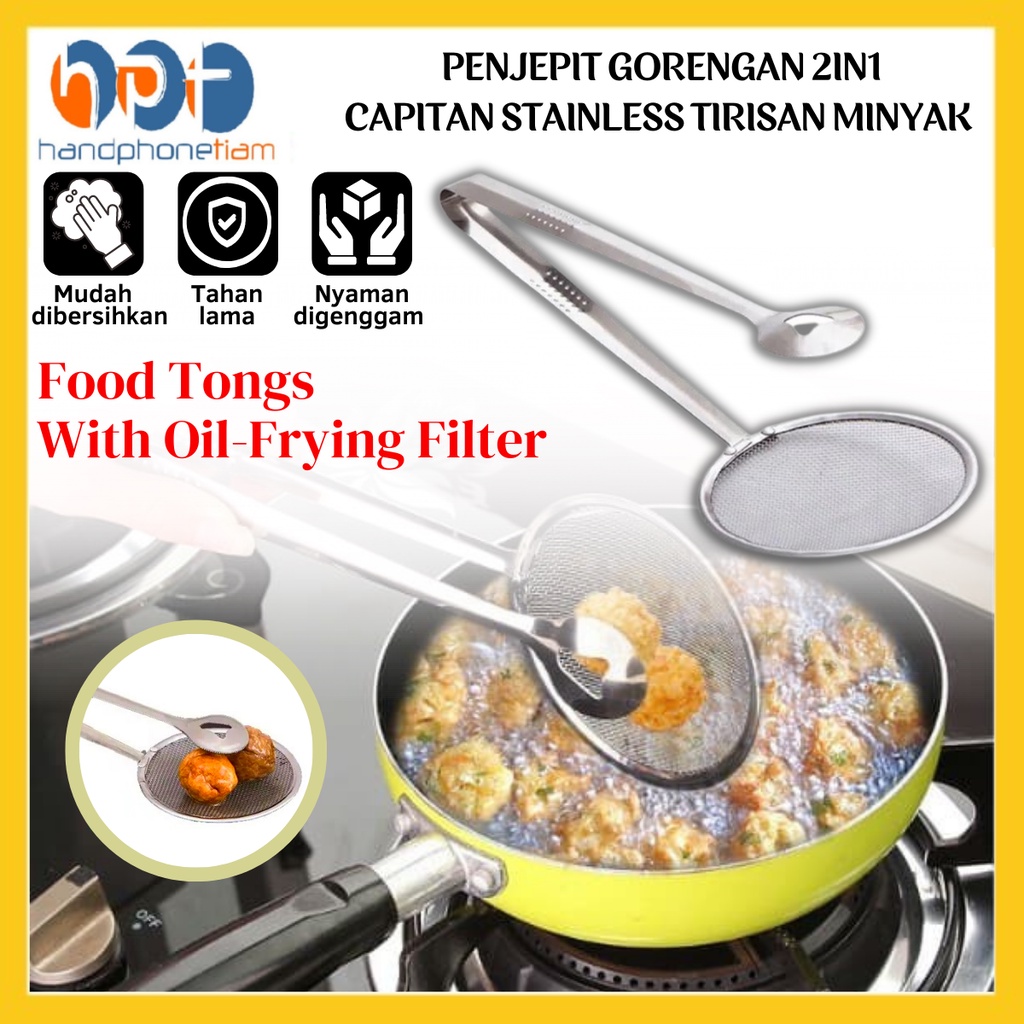 Jual Penjepit Gorengan In Capitan Stainless Dengan Tirisan Minyak