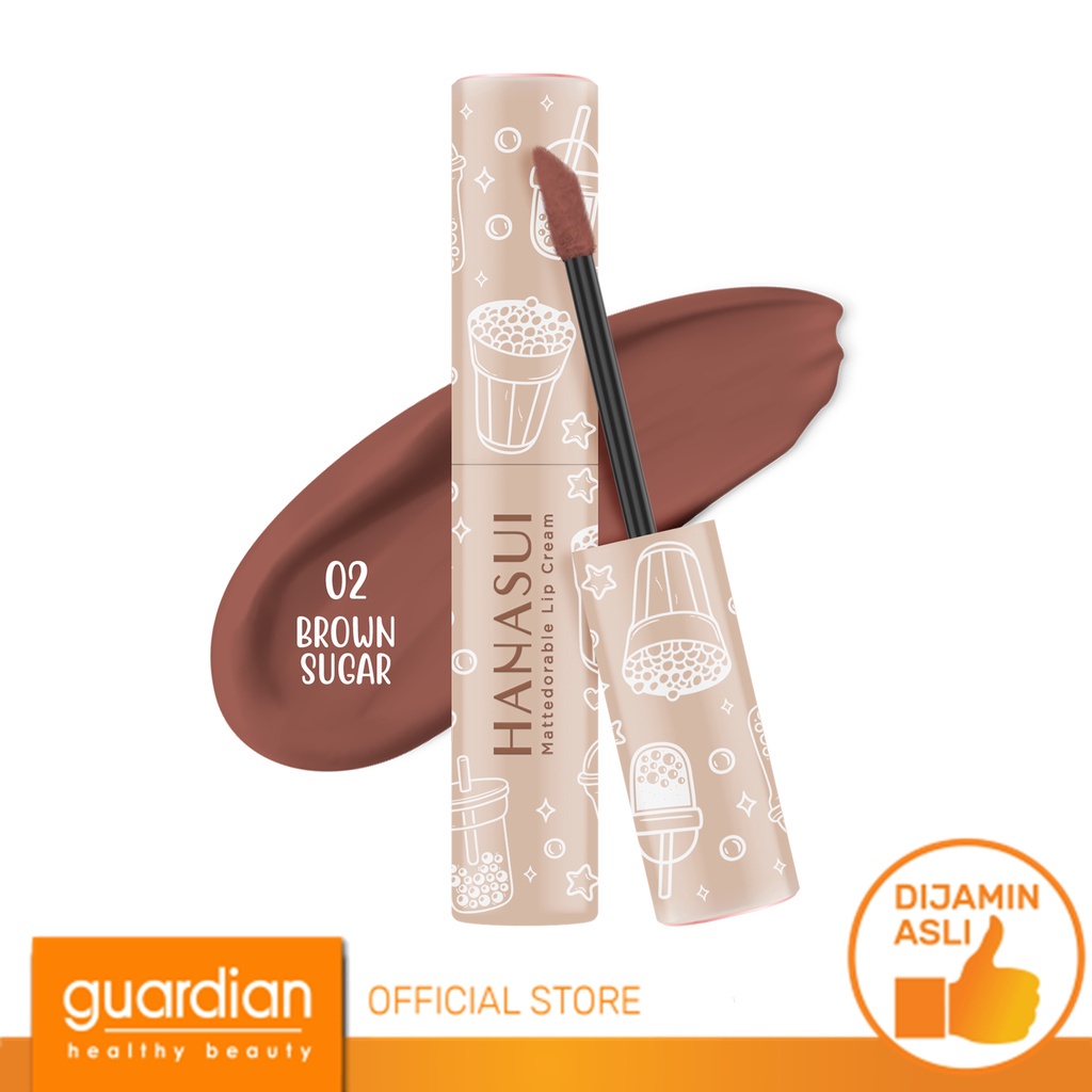 Jual Hanasui Mattedorable Lip Cream Boba Edition Brown Sugar