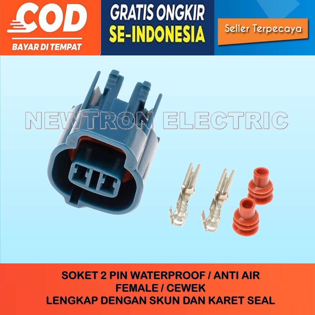 Jual Soket Socket Konektor Connector Waterproof Anti Air Pin Female