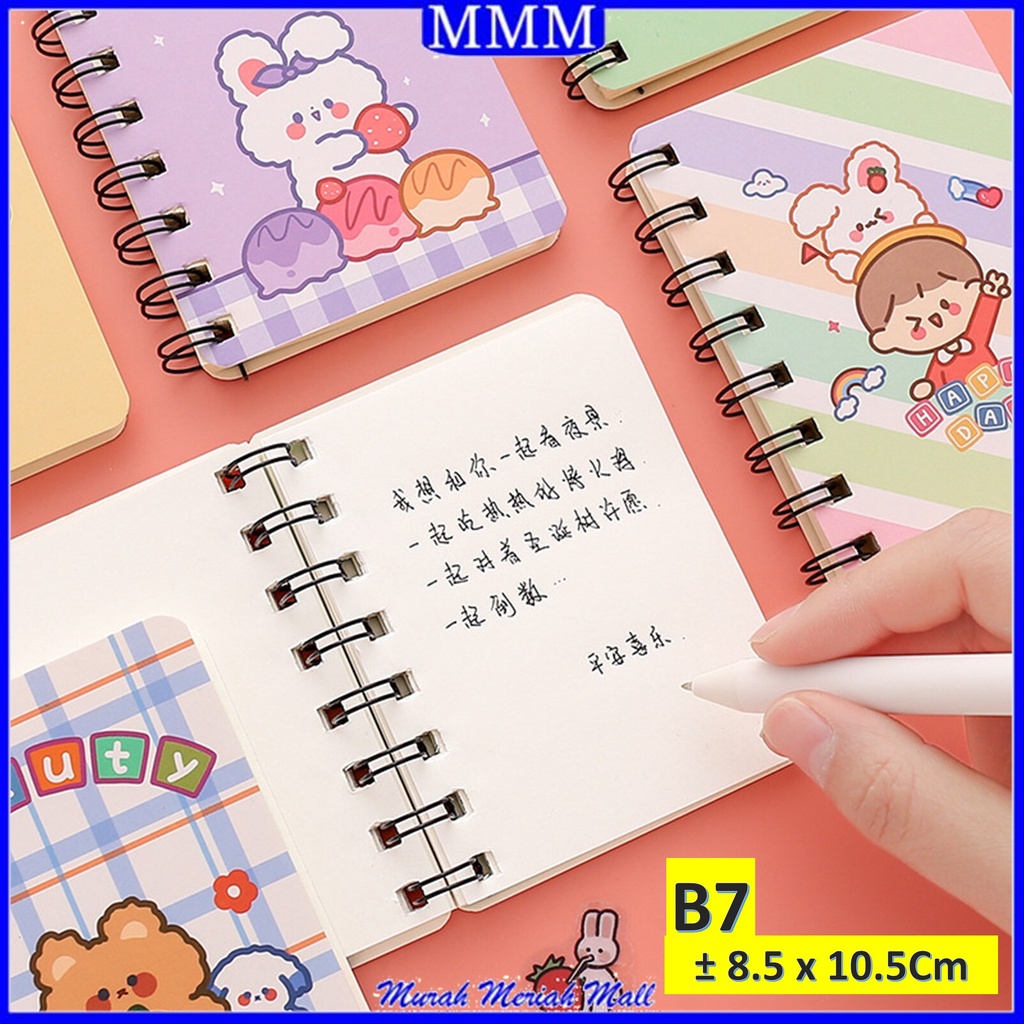 Jual Mmm Buku Catatan Memo Spiral B Notebook Ring Motif Kartun Buku