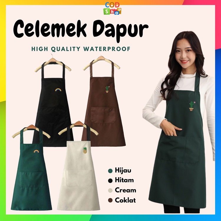 Jual COD H5738 Apron Waterproof Apron Kitchen Masak Celemek Dapur