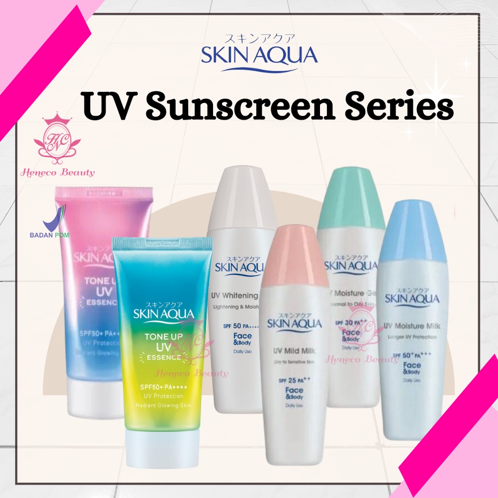 Jual BPOM SKIN AQUA UV Sunscreen Series 40gr Moisture Mild Whitening