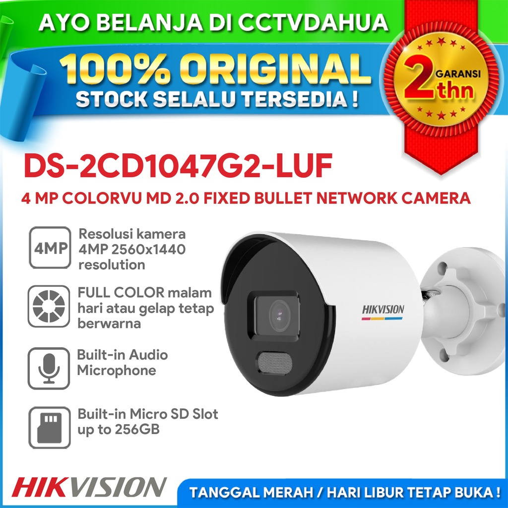 Jual Hikvision Ds Cd G Luf Mp Colorvu Md Fixed Bullet Network