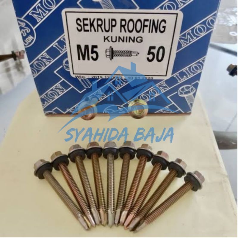 Jual SKRUP BAUT BAJA RINGAN BAUT ROOFING MERK LION M5x50 L Shopee