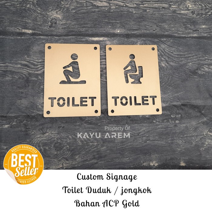 Jual Signage TOILET ACP Aluminium Modern Sign TOILET DUDUK JONGKOK