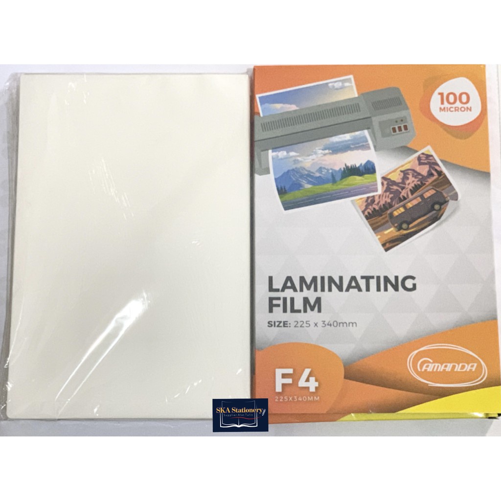 Jual PLASTIK LAMINATING LAMINATING FILM FOLIO F4 100 MIKRON AMANDA PAK