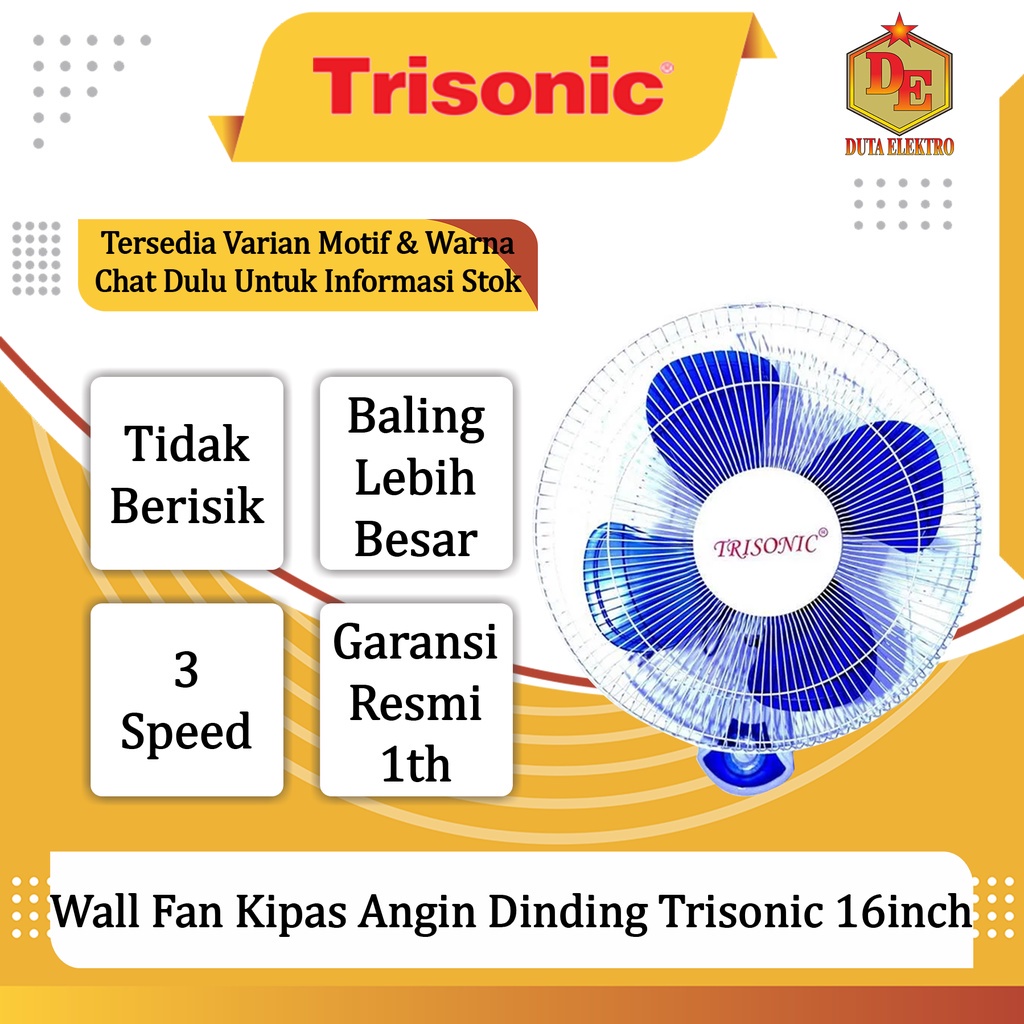 Jual Wall Fan Kipas Angin Dinding Trisonic 16inch Shopee Indonesia