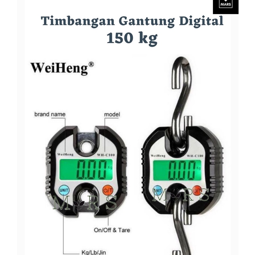 Jual Langsung Atc Wh C Kg Weiheng Timbangan Gantung Besi Digital