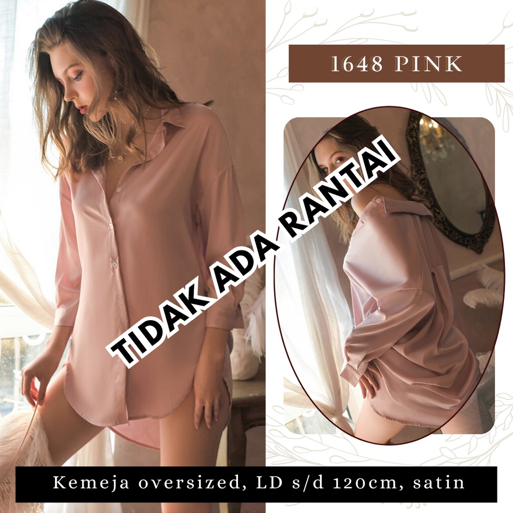 Jual RR1648 RR1649 Sexy Lingerie Kemeja Oversized Baju Dinas Malam