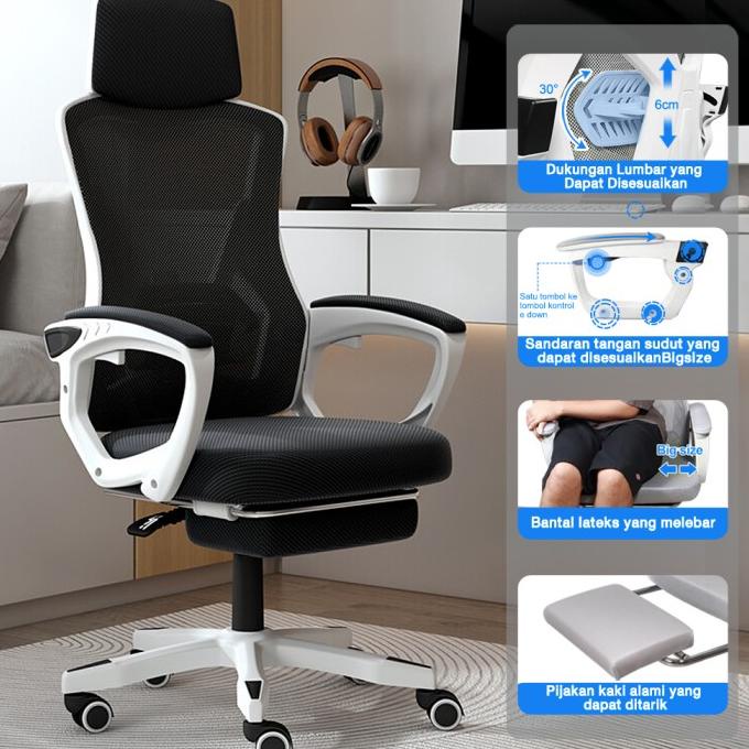 Jual Gottdi Ergonomic Office Chair Kursi Kantor Premium Dengan Pijakan