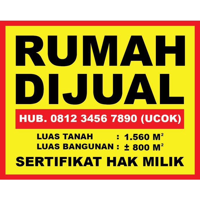 Jual Spanduk Banner Rumah Dijual Disewakan Dikontrakan X Cm