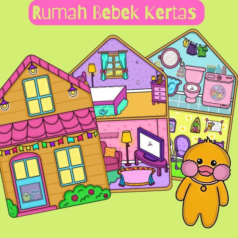 Jual Mainan Kertas Bebek Viral Kertas Yellow Duck Paper Doll Katemade