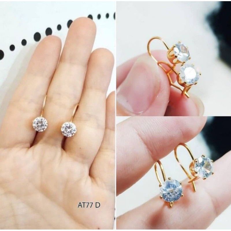 Jual ANTING WANITA TRENDY MODEL DAISY AKSEN PERMATA LAPIS EMAS SIMPEL