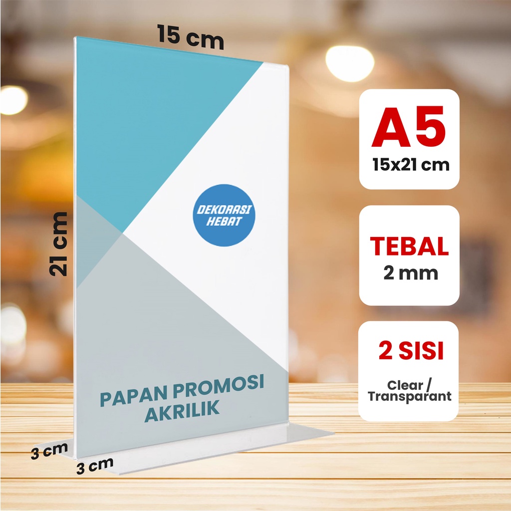 Jual PAPAN PROMOSI AKRILIK TEMPAT BROSUR TENT CARD AKRILIK DISPLAY 2