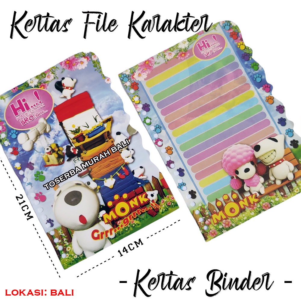 Jual Kertas Binder Kertas File Loose Leaf Karakter Monk Shopee