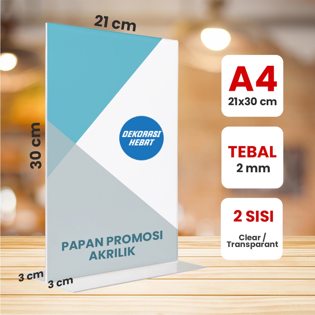 Jual Papan Promosi Akrilik Tempat Brosur Tent Card Akrilik Display